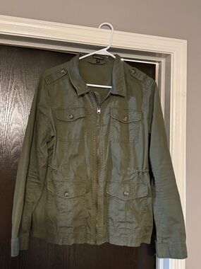 Express Olive Green Utility Jacket